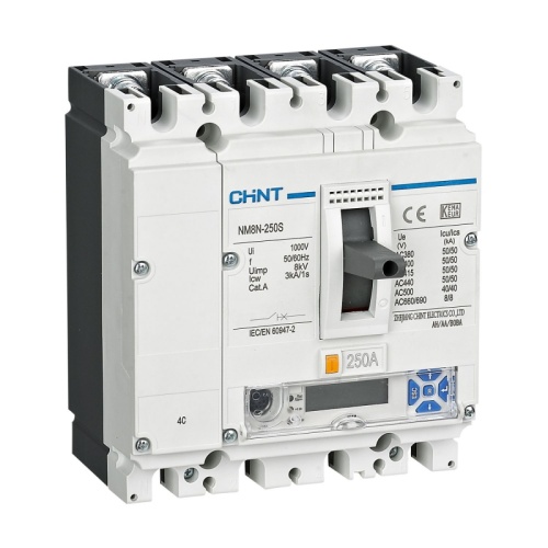 Авт. выкл. NM8N-250S EM 4P 63А 50кА с электр. расцепителем, LCD (R) | код 271387 | CHINT