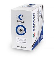 Cabeus UTP-4P-Cat.5e-SOLID-GY Кабель витая пара UTP (U/UTP), категория 5e, 4 пары (24 AWG), одножильный, PVC нг(А)-LS, серый (305 м), системная гарантия 25 лет. | код 7171c | Cabeus