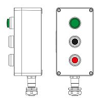 Взрывозащищенный пост управления из полиэстера CPE-P-04-(1xLG(250)-1xP1B(11)-1xP1R(11))-1xKAEPM2MHK-20(C)1Ex d e IIC Т5 Gb / Ex tb I | код 2231.041.22.120R | DKC
