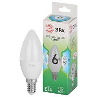 Лампа светодиодная LED 6 Вт 600Лм 4000К свеча нейтральный E14 220-240В LED B35-6W-840-E14 Green Line | код Б0067109 | ЭРА