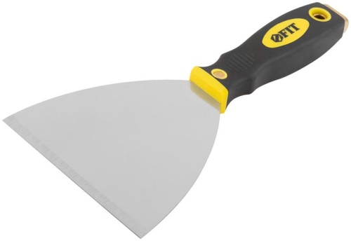 Шпатель для удаления ржавчины профи толщ. лезвия 1мм двухкомп. ручка сметал. бойком 5дюйм (125мм) FIT 06675 фото 2