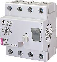 Реле дифференциальное (УЗО) EFI6-4 16/0,03 тип AC (6kA) | код 002062136 | ETI