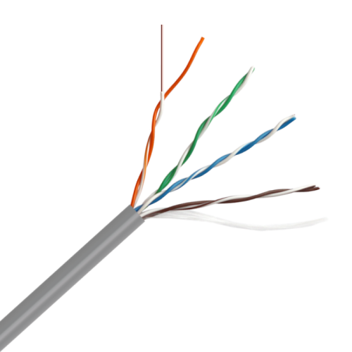 Кабель LANMASTER UTP, 4 пары, кат. 5Е, 350Mhz, LSZH, серый, 305 м | код LAN-5EUTP-LSZH-GY | LANMASTER