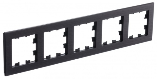 ATLASDESIGN NATURE 5-постовая РАМКА, МЕТАЛЛ ОНИКС | код ATN312305 | Systeme Electric