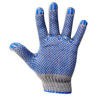 Перчатки х/б с покрытием ПВХ ( Актив ) 3 нити, 32-34 г | код 09-0207 | REXANT