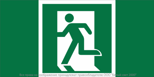 Знак безопасности BL-3517.E01-01''Выход здесь (лев.)'' | код a20059 | Белый Свет Знак безопасности BL-3517.E01-01''Выход здесь (лев.)'' | код a20059 | Белый Свет