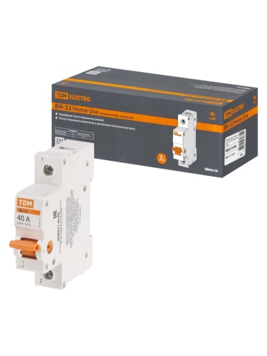 Выключатель нагрузки (мини-рубильник) ВН-32 1P 40A Home Use TDM | код SQ0211-0105 | TDM