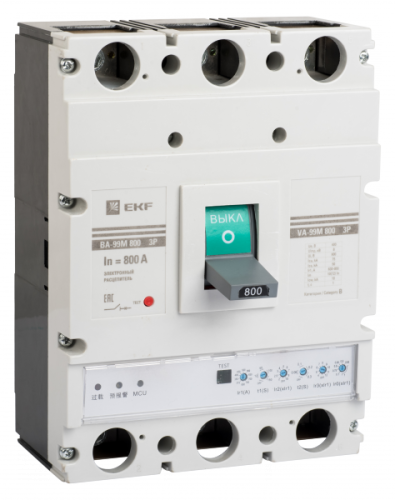 Выключатель автоматический ВА-99М 800/800А 3P 75кА с электронным расцепителем PROxima | код. mccb99-800-800me | EKF 