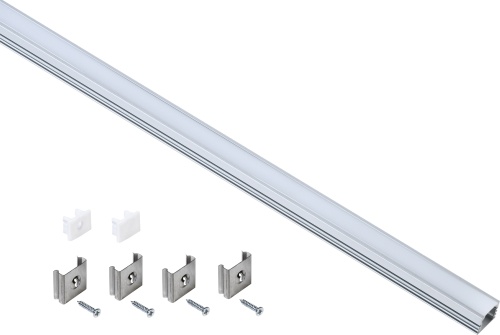 Профиль алюминиевый для светодиодной ленты 1712 накладной прямоугольный 2м с комплектом аксессуаров (опал) | код LSADD1712-SET1-2-N1-1-08 | IEK