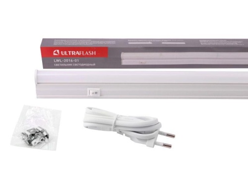 Светильник светодиодный LWL-2016-01 5Вт 6000К 220В с выкл. на корпусе с сетевым проводом пластик. бел. Ultraflash 13944 фото 4
