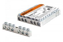 Шина N нулевая 6х9мм 6/1 (6 групп/крепеж по центру) никелированная TDM | код SQ0801-0302 | TDM