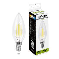 Лампа светодиодная 9Вт 230В E14 4000К прозрачн. LB-73 FERON 25958