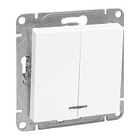 Эпика Механизм выключателя 2кл. с подсветкой белый EKF | код UP1-SWW-24 | EKF