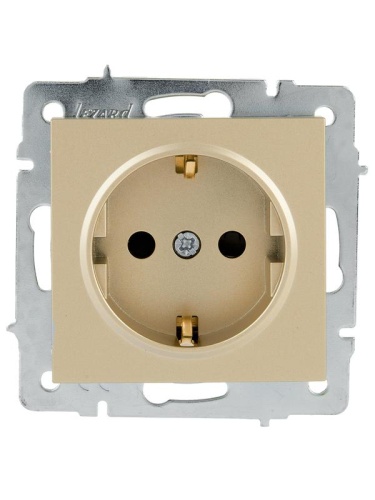 VESNA Розетка с защитой от детей ПБТ золото | код 742-3688-124B | LEZARD