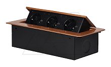 Блок розеточный встраиваемый 3x2P+E со шторками, без кабеля, 3600вт, золотой | код OR-AE-1336-C | ORNO