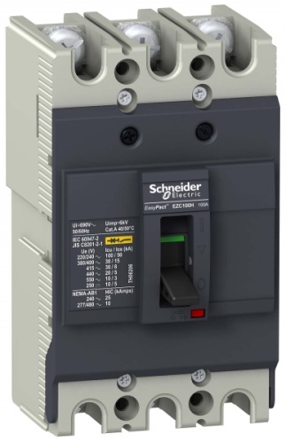 Автоматический выключатель EZC100 30 кА/380 В 3П3Т 63 A | код. EZC100H3063 | Schneider Electric 