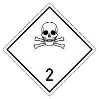 Знак опасности 2.2 Ядовитый газ 250х250 мм, пленка самоклеящаяся ГОСТ 19433-88 EKF | код an-7-2-2 | EKF