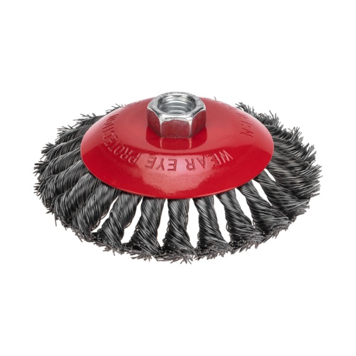 Щетка коническая для УШМ, крученая стальная проволока, 125мм, М14 KRANZ | код KR-91-1203 | KRANZ