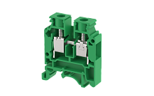 Клемма проходная винтовая 10 мм2, на 2 подключения, зеленая KUT10N-GR | код 1105010003 | Elmex