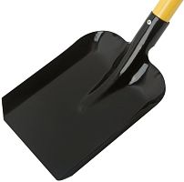 Лопата совковая с желтым металлизированным черенком и V-pучкой 220х270х1060 мм | код 77218 | РОС