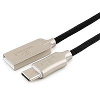Кабель USB 2.0 Cablexpert CC-P-USBC02Bk-1M, AM/Type-C, серия Platinum, длина 1м, черный, нейлоновая оплетка, блистер | код CC-P-USBC02Bk-1M | Cablexpert