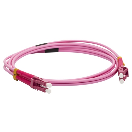 Патч-корд оптический LANMASTER, дуплексный, LC/PC-LC/PC, OM4, LSZH, 1.0 м | код LAN-2LC-2LC/OM4-1.0 | LANMASTER