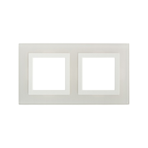 Рамка из натурального стекла, Avanti, белая, 2 поста (4 мод.) | код 4400824 | DKC