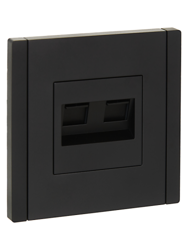 FORTE&PIANO Роз. двойная RJ11+RJ45 кат.5E FP135 чер. IEK | код FP-KT20-O-1-K02 | IEK