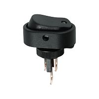 Выключатель клавишный 12V 20А (3с) ON-OFF черный ОВАЛ с зеленой LED подсветкой REXANT | код 36-2673 | REXANT