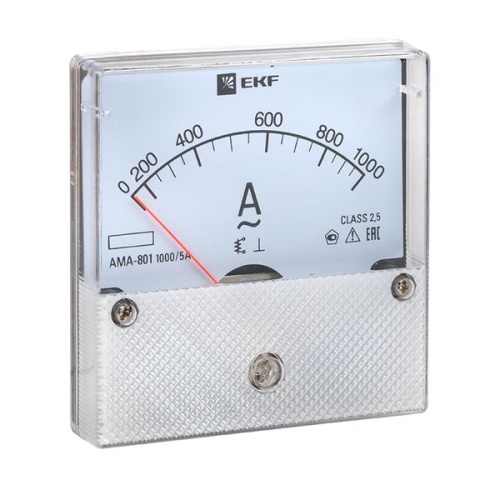 Амперметр AMA-801 аналоговый на панель (80х80) круглый вырез 1000А трансф, подкл, | код ama-801-1000 | EKF фото 2