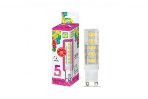 Лампа светодиодная LED-JCD-standard 5Вт 230В G9 6500К 450Лм ASD | код 4690612026459 | ASD