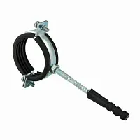 Хомут сантехнический с шпилькой и дюбелем 1/8' (8 -11мм) гайка М8 оцинкованная сталь с резиновым уп лотнением | код 1031 | ПрофСан