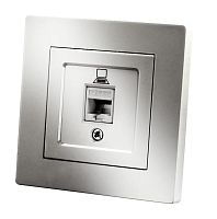 Розетка компьютерная RJ45 серебр. металлик Сенеж TDM | код SQ1816-0243 | TDM