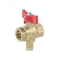 Кран латунный шаровой для термодатчика Ду 15 Ру40 ВР бабочка ГАЛЛОП 107288 | код 032-1596 | Галлоп