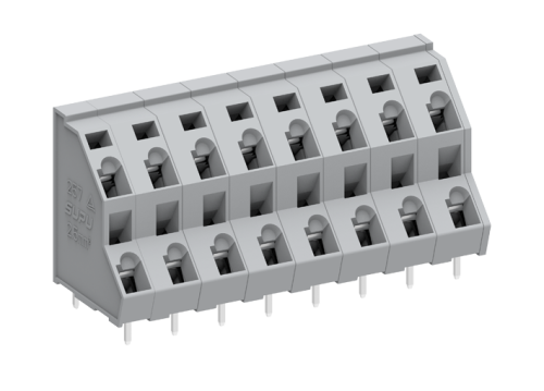 257314 Клемма MCS 2-уровневая, угловая, шаг 7.5мм, 14 конт., сер., шт | код 257314 | SUPU