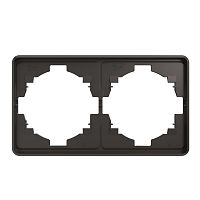 Рамка ROUND 2-постовая титан KRANZ | код KR-78-0752-2 | KRANZ