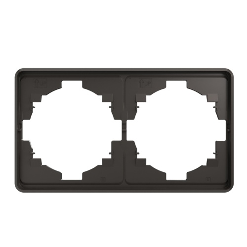 Рамка ROUND 2-постовая титан KRANZ | код KR-78-0752-2 | KRANZ