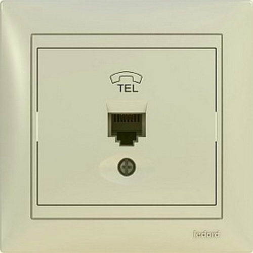 Розетка (TF) телефонная (RJ11) 1-местная СП слоновая кость Ledard | в коробке.10шт. |трансп.упак.120шт. | | код 6078684 | POWERMAN