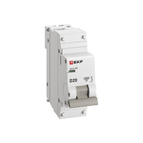 Автоматический выключатель 1P 20А (D) 10kA ВА 47-100 PROxima | код mcb47100-1-20D-pro | EKF фото 3