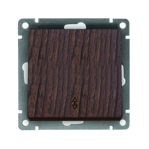 Выключатель проходной одноклавишный UNIVersal серия Афина , с/у, 10А, 220В, венге (еврослот), механизм | код A0025-V | Universal