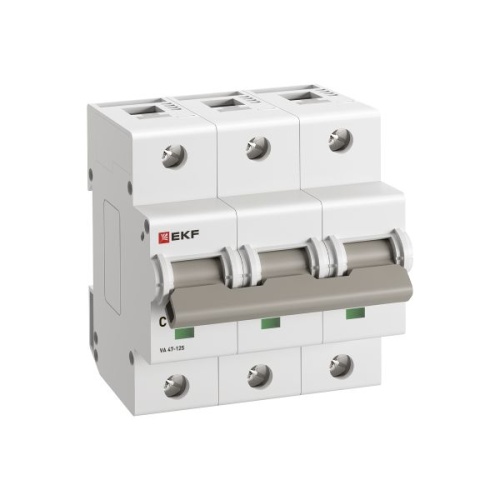 Автоматический выключатель ВА 47-125 3P 20А (C) 15кА PROXIMA EKF | код mcb47125-3-20C | EKF фото 2