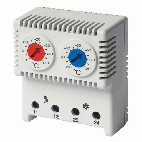 Термостат сдвоенный диапазон темп. для NC контакта: 10-50градС; для NO: 20-80град.C | код R5THRV13 | DKC