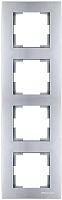 Rita - Рамка 4 поста, вертикальный монтаж, нерж. сталь | код 2220-800-2482 | Mutlusan