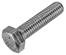 Болт DIN933 M5х16 полная резьба шестигранная глова класс прочности 5.8 покрытие цинк | код DIN933-М5х16 | Крепдил