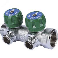 Коллектор регулирующий 3/4', 2 отвода 1/2' плоское уплотнение | код SMB-6849-341202 | STOUT