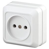 Розетка Intro Quadro 2-201-01 без заземления 2P, 16А-250В, IP20, ОУ, белый | код Б0053774 | ЭРА