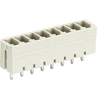 Вилочный разъем, вертикальный, на плату, шаг 3,81 мм, 9 полюсов, фиксация на плате пайкой, 250V, 8А, без маркировки, цвет: серый, серия 8813 S G | код 25.626.0953.0 | Wieland