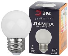 Лампа светодиодная ERAW45-E27 P45 1Вт шар бел. E27 4SMD для белт-лайт | код Б0049577 | Эра