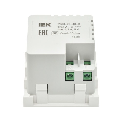 PRIMER РКЮ-23-40-П Розетка USB A+A 4,2А (2 мод.) бел. IEK | код PR-KK40D-RU-0-2-AA-K01 | IEK фото 7