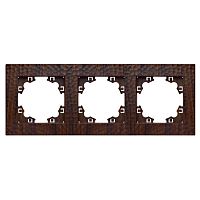 Рамка фактурная 3 поста универсальная UNIVersal Афина венге (еврослот) | код A10045-V | Universal